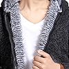 Men's Full Zip Warm Fleece Hoodie Solid Color Hooded Coat Jackets Slim Fit Long Sleeve Lightweight Sweatshirt, Black, XX-L #3