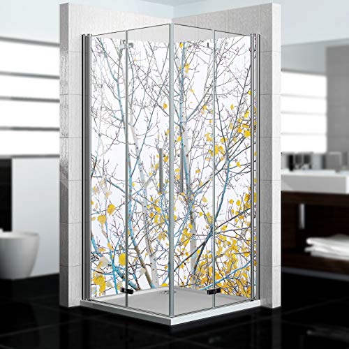 dedeco Pannello posteriore doccia impermeabile, motivo: betulla V1, vernice UV lucida, 2 x 100 x 210 cm, come pannello posteriore per il bagno per la sostituzione delle piastrelle, come parete