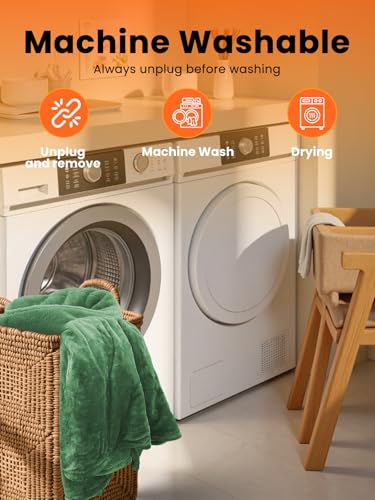 Electric Heated Blanket King, Ultra‑Cozy Premium Flannel & Sherpa, Even Heat Distribution & Stable Temp, 1–10H Auto‑Off, 8 Temps (86–125.6°F), Overheat Protection, Ideal Gifts for Grandma