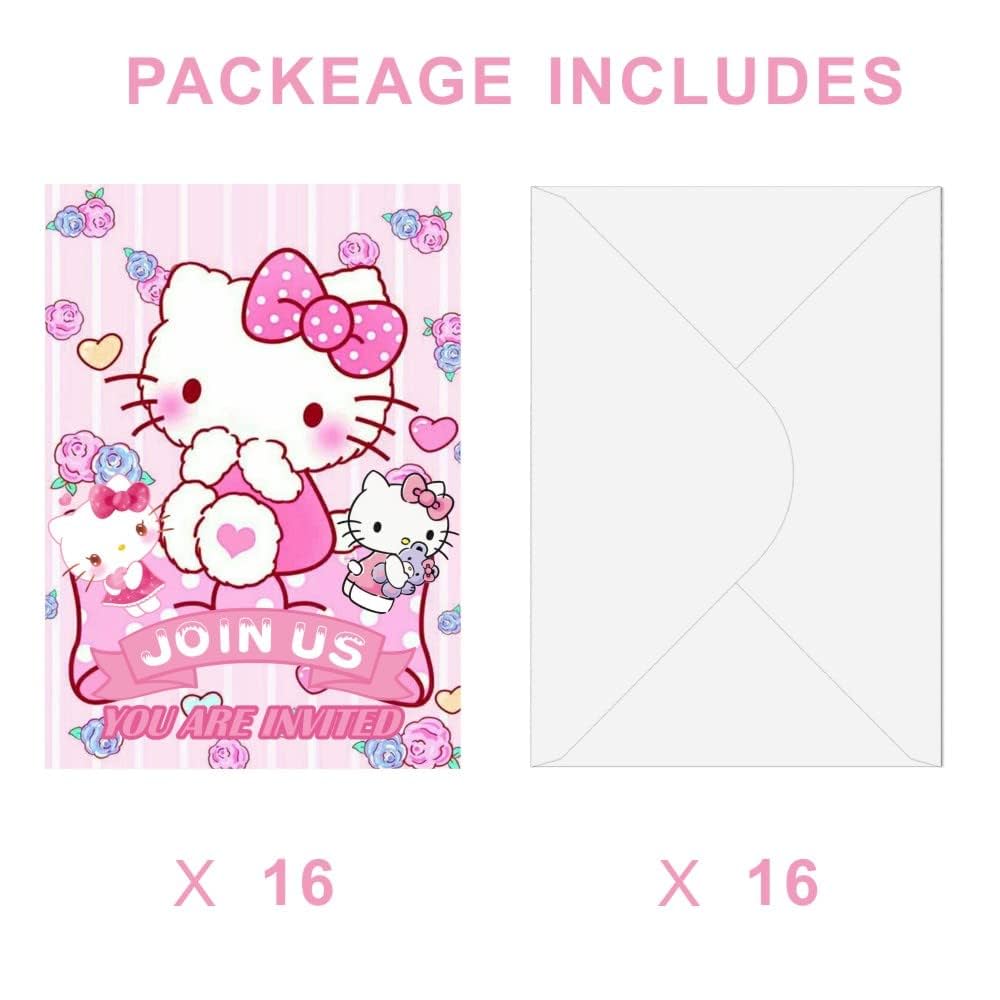 Amazon.co.jp: ハローキティ 誕生日招待状カード 封筒付き 16枚