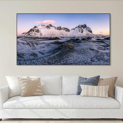 Toile de montagne islandaise grand format affiche paysage nature pour grand mur