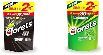 Set Purchase Clorets Sharp Mint Stand Pouch, Gum, Large Capacity, 9.8 oz 280 g + Clorets Original Mint, Stand Pouch, Gum, Large Capacity, 9.8 oz 280 g