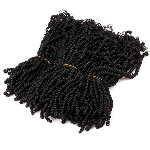Toyotress Tiana Spring Twist Crochet Hair 18 Inch (120 Strands) Handmade Pre-Twisted Super Light Spring Twists Crochet Braids Pre-looped Synthetic Braiding Hair Extension (18 Inch, 1B)