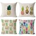 Hidecor Decorative Throw Pillow Covers Pineapple Pillow Cases Cotton Linen Cushion Cover Pillowcase 18 x 18 for Couch Bed Sofa Patio Car,Set of 4