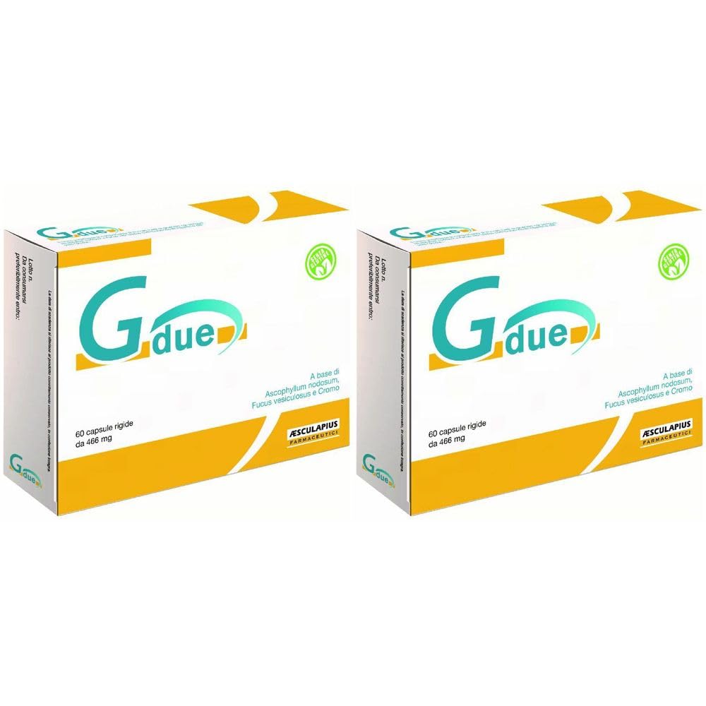 Gdue 120 Capsule - Integratore Alimentare di Aescophyllum nodosum, Fucus vesiculosus e Cromo - 2 Confezioni da 60 Capsule