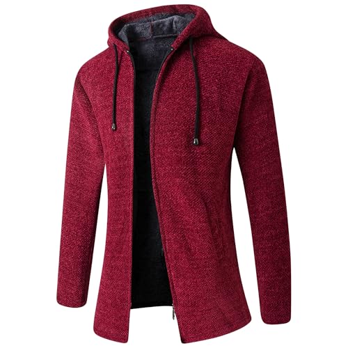 Sweat à capuche d'hiver en tricot épais doublé pour une isolation thermique maximale homme