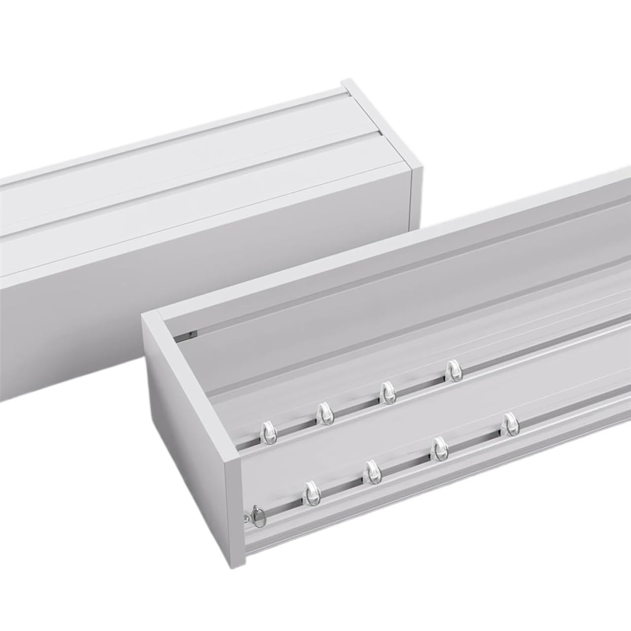 Curtain Track Double Tracks, 3-in-1 Window Curtain Pelmet Box Double Track Wall Mount 100-300cm(150cm (4.9ft))