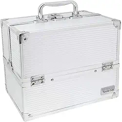 ZKMAGIC Maleta De Maquiagem Com Chave Prata