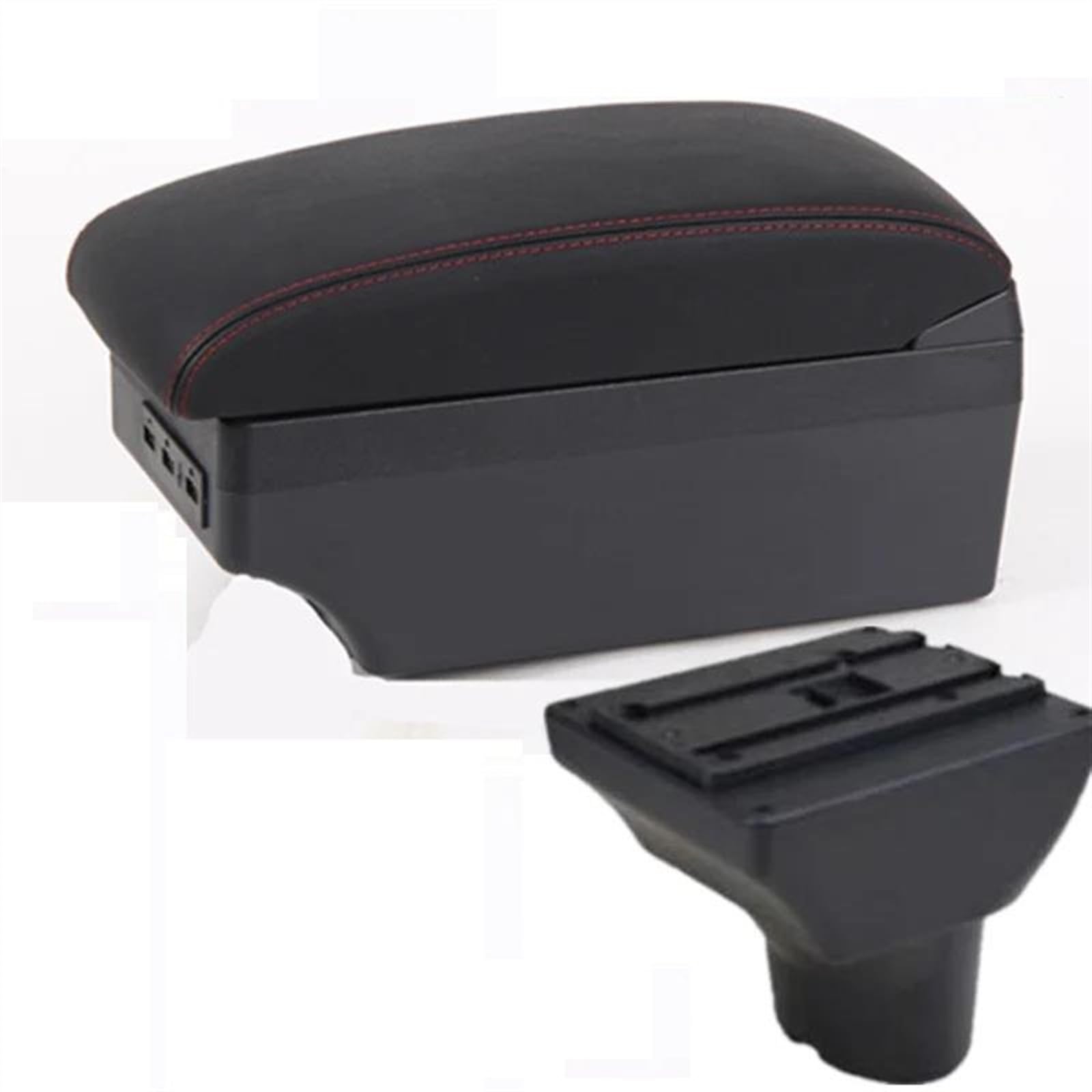 Ysdsls C Red Line 7Usb Armrest Box Car Center Storage Interior Parts Special Retrofit With Usb For I20 2009-2018
