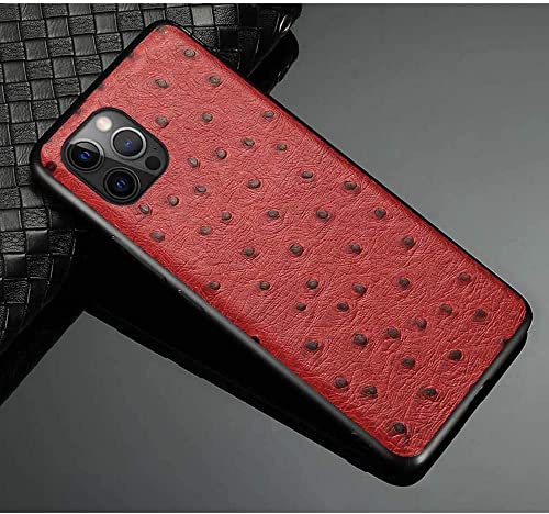 Étui en cuir rouge iPhone 12 Pro Max résistant aux chocs KANUZ