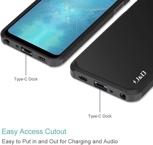 Miniatura 6 de J&D Funda protectora resistente de doble capa híbrida a prueba de golpes para LG G7 ThinQ, negro