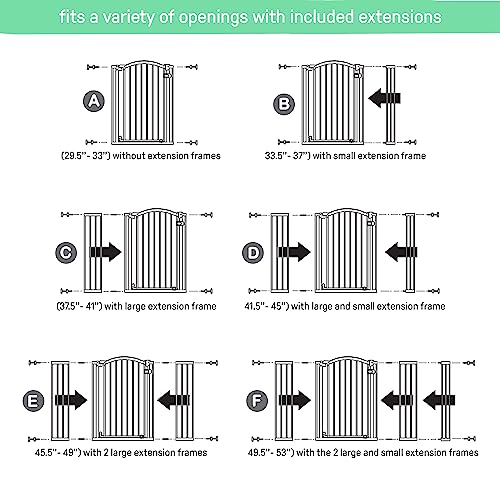 Summer Extra Tall & Wide Safety Pet And Baby Gate, 29.5"-53" Wide, 38" Tall, Pressure Or Hardware Mounted, Install On Wall Or Banister In Doorway Or Stairway, Auto Close Walk-Thru Door - White #TOP6