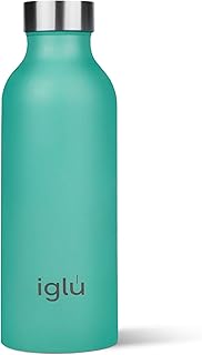 iglu Reusable Water Bottles | Premium Double Walled Stainless Steel | 500ml Vacuum Insulated Bottle | 24 Hours Cold & 12 Hours Hot | Sweatproof & BPA Free | Great His & Her Eco Gift (Ocean Teal)