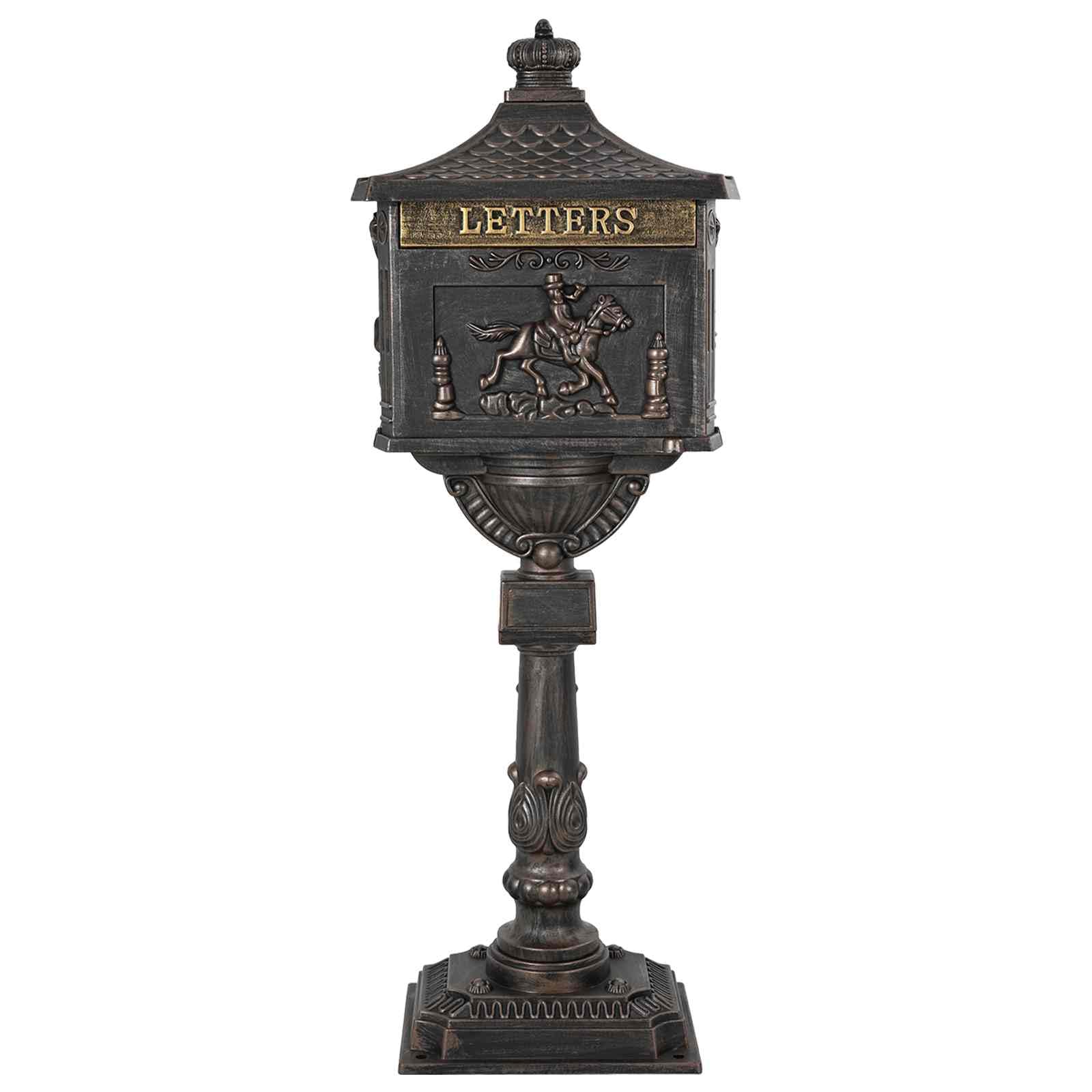vidaXL Boîte aux Lettres Debout avec Porte Bronze 42,5 x 29,5 x 117 cm