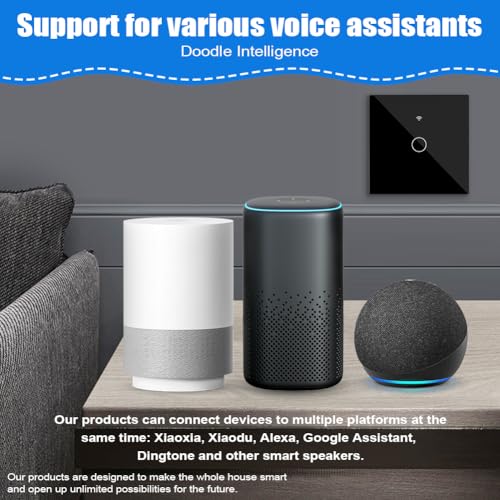 Ainiv Smart Light Switch 1 Gang, WiFi Smart Touch Wall Switch with Capacitor, Multi-Control by Voice/APP Sharing WiFi Switch, Smart Switch Compatible with Tuya SmartLife App Alexa Google Home, Black - Image 6