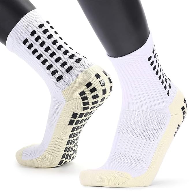 Hi-Tech Performance Athletic Socks for Men Women, Rubber Anti-Slip and Thicken Cushion Sport Socks Ankle Length Socks for Badminton Soccer Running Gym & Indoor Training-image-10