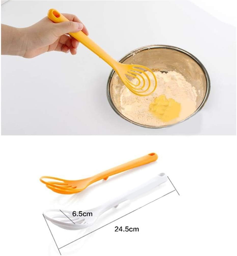 Plastic Whisk Set of 2 | Flat Whisks for Cooking & Kitchen Whisk | BPA-Free Heat-Resistant for Blending, Frothing, Baking | Non-Scratch Manual Mixing Gadgets - Image 2