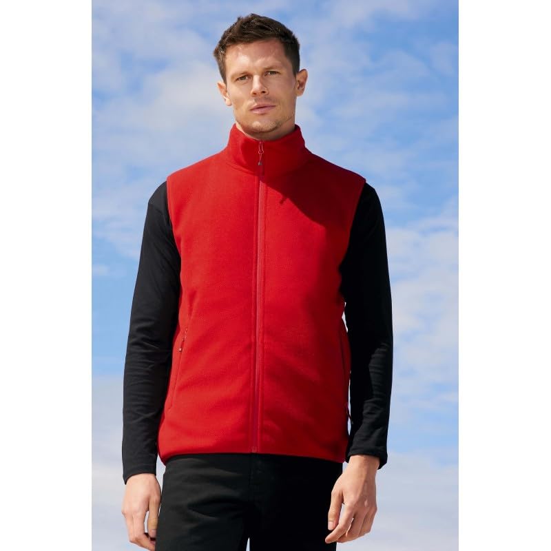 Veste micropolaire sans manche rouge SOL'S Factor BW pour homme et femme taille 2XL