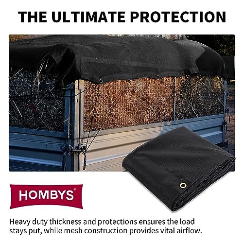 HOMBYS Black 7x16 ft Dump Trailer Truck Mesh Tarp with Grommets,Heavy Duty Mesh Tarp, Opening Shade Trailer Tarp for Truck Bed Cover by HOMBYS - Image 2