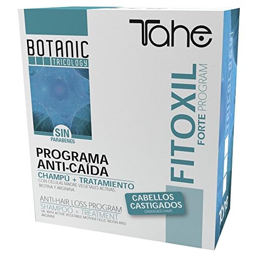 Tahe Fitoxil Pack Anticaída: Ampollas de Tratamiento para Caída del Cabello Cabellos Castigados 5 x 10 ml + Champú Efecto Reforzado 300 ml
