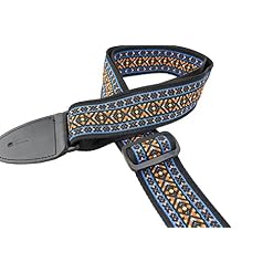 Walker & Williams H-18 Série vintage style 60 ‘s Hootenany Sangle Bleu et orange - Les Beatles, Paul McCartney, John Lennon, RIngo Starr, George Harrison Walker & Williams H-18 Série vintage style 60 's Hootenany Sangle Bleu et orange – Image 4