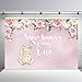 MEHOFOTO 7x5ft Cute Easter Bunny 1st Birthday Party Backdrop Pink Flowers Rabbit Some Bunny One Photography Background Photo Banner Poster