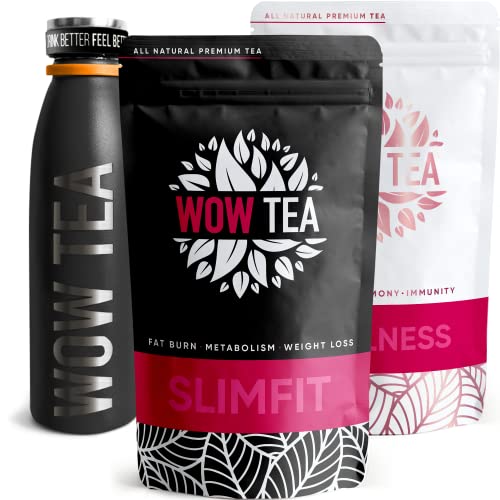 WOW TEA - Abnehmtee für Gewichtsmanagement | Entgiftungstee - Körperreinigung & Beseitigung des Blähbauchs | Ayurveda Tee + Teethermoskanne mit Infusor - 300 gr | 100% natürlich | Made in EU Cover