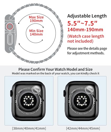 Image of BINLUN Compatible with Apple Watch Band 49mm 46mm 45mm 44mm 42mm 41mm 40mm 38mm for Men Women, Stainless Steel Metal Strap with TPU Case Fit for iWatch Series Ultra /SE3 /11 /10 /9 /8 /7 /SE2 /SE /6 /5 /4 /3 /2 /1