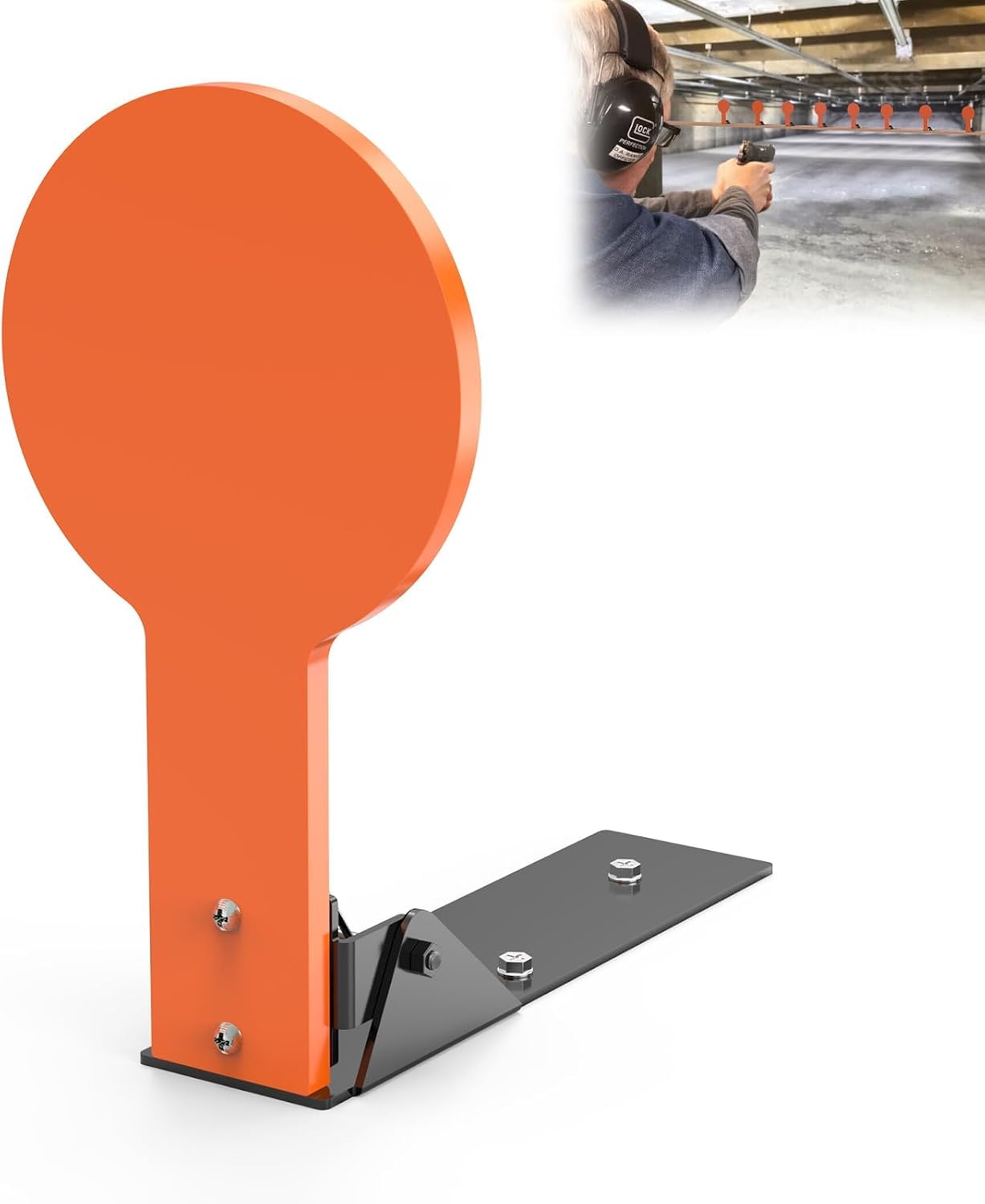 Photo 1 of Herbert-fty 3/8" Steel Targets for Shooting AR500, Targets for Pistol & Rifle Shooting for The Range,Popper Steel Shooting Target - Auto Reset (Orange - 2 pcs)