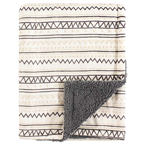Image of Hudson Baby Unisex Baby Plush Mink and Sherpa Blanket, Aztec, One Size