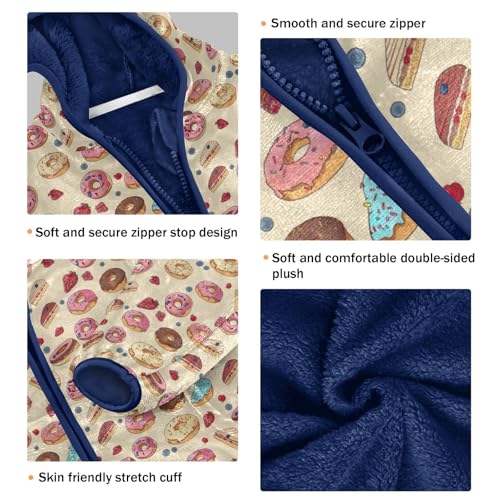 Donut Cake Boys Fleece Coat,Children's Zip-Up Hoodie Jacket,Baby Warm Fashion Outerwear 3-10T,A1134183