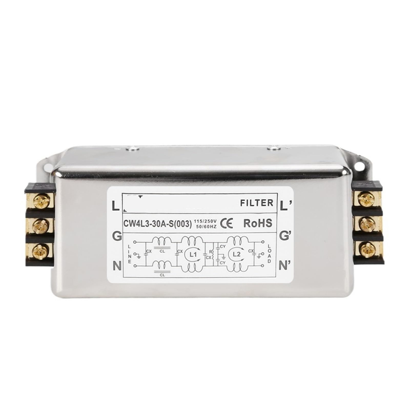 Filtre d'alimentation AC 220V CW4L3-30A-S secteur monophasé anti-interférence 30A