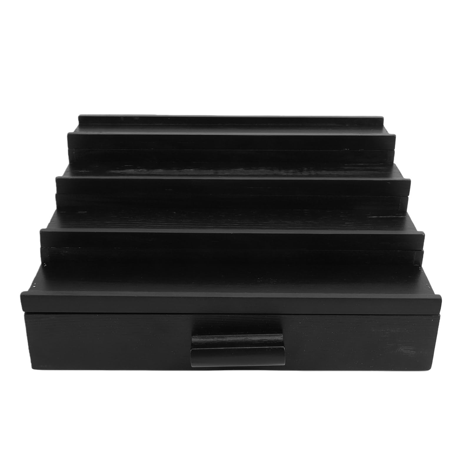 YUYTE Stojak na Perfumy z Drewna Sosnowego, 4-poziomowy Organizer na Perfumy z szufladą i Ukrytym Schowkiem, Szafka Nocna dla Mężczyzn, Czarna (Styl 3 (4 warstwy) 12,6 x 11,5 x 5, cala)