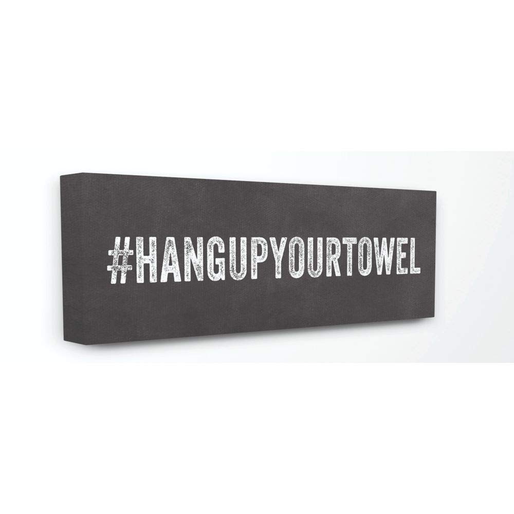 Stupell Industries Hashtag Hang Up Your Towel Canvas Wall Art, 10 x 24, Design by Artist Linda Woods