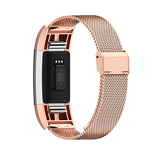 MIJOBS Pulseiras de metal para Charge 2 e Fitbit Charge 4 e Fitbit Charge 3, pulseira de aço inoxidá