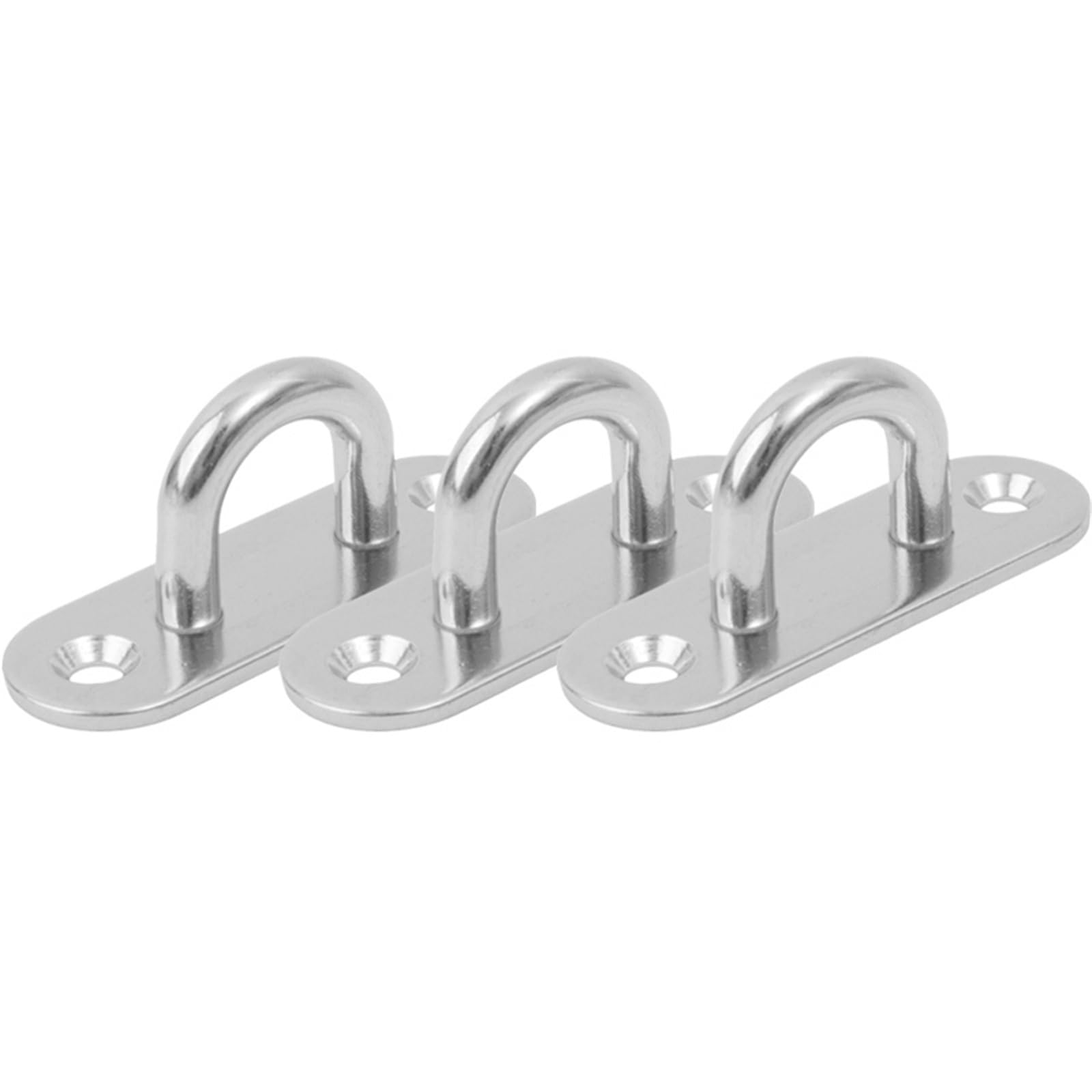 Luvafey M6 Eye Plate 6Pcs M5/ Stainless Steel Ceiling Hook Pad Eye Plate Wall Hanger Marine Hammock Boat Rigging Hardware Staple Loop For Wall Ceiling Boat Hardware Hanging(M6)