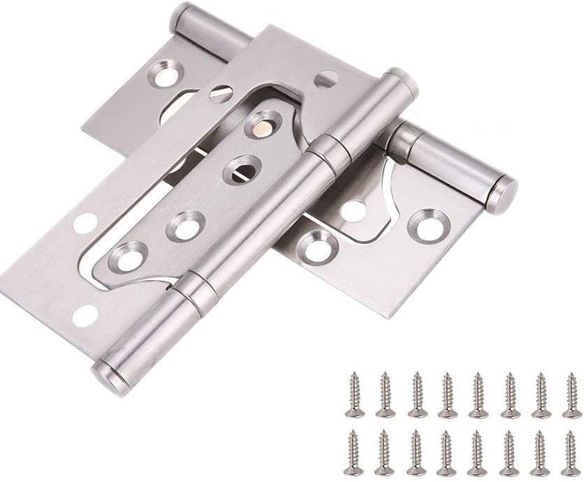 Zengest 4 Inch Non Mortise Door Hinges, No Noise Hinge for Heavy Door, 2 Pack