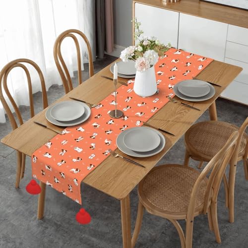 Chemin de table imprimé chien nappe moderne pour table basse et mariage - 2