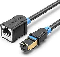 VENTION Cat6 Ethernet Verlängerungskabel S/FTP (geschirmt), LAN Verlängerung mit 250 MHz Bandbreite für Netzwerk, Router, Switch, Kompatibel mit Cat5e/Cat6 (1m)