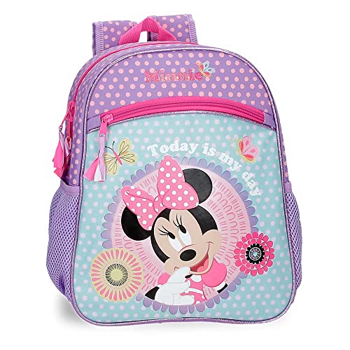 Disney Minnie Today Is My Day Mochila Escolar Morado 27X33X11 Cms Poliéster 9,8L