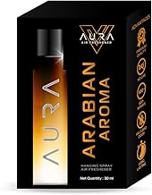 Vista Auto Care Hanging Air Freshener With 30ml Perfume Spray and 2 Hanging Boards | For Home, Living Spaces, Office, Cars, Closets, Bathrooms | 400 + Sprays (Arabian Aroma)