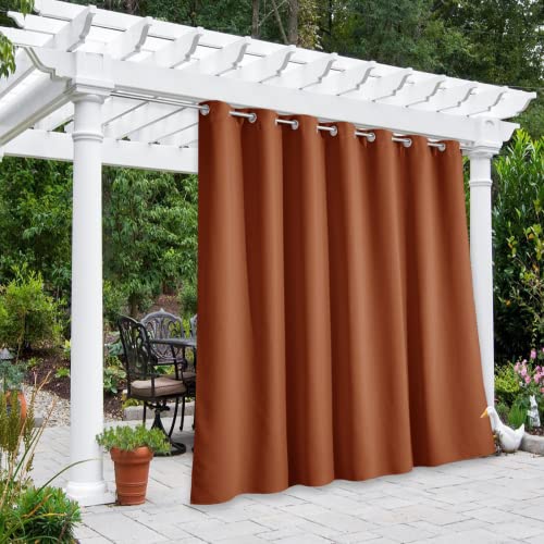 NICETOWN Halloween Outdoor Curtain for Patio Waterproof, Rustproof Grommet Thermal Insulated Extra Wide Blackout Privacy Indoor Outdoor Drape for Gazebo/Cabana, Mecca Red, 1 Panel, W100 x L95