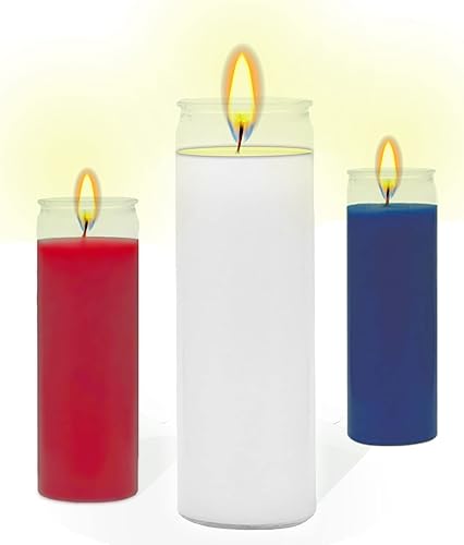 Miniatura 6 de Vela roja  Tarro de cristal de 8 x 2.5  Tiempo de combustión de 96 horas  Velas religiosas  Velas espirituales en rojo  Velas rojas  Velas de