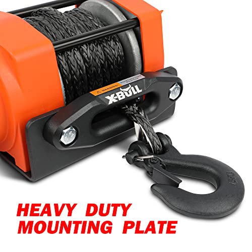X-BULL 3500LBS Electric Winch -12V Synthetic Rope Electric Winch for Towing ATV/UTV Off Road with Mounting Bracket Wireless Remote New - Thumbnail 6