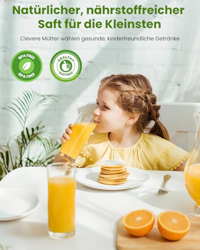 LINKChef Entsafter Slow Juicer, 130 mm große Öffnung, Entsafter Gemüse und Obst, 1,8 L Kapazität, 250W Elektrischer Juicer mit Rücklauffunktion, Leise, Einfache Montage, Leicht zu Reinigen, BPA-frei – Bild 3