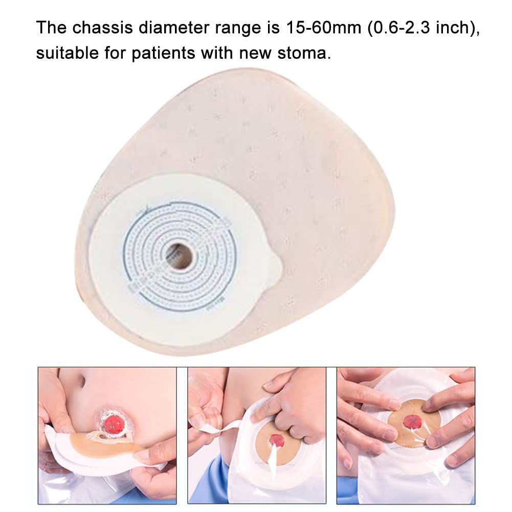 10 bolsas de colostomía, bolsas desechables de ostomía con adhesivo hidrocoloide respetuoso con la piel, bolsa transparente y autosellado para reducir el riesgo de fugas