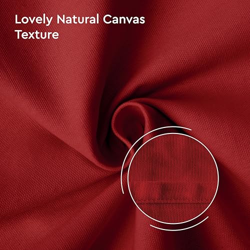 Image of Encasa XO Table Runner for 4 Seater | Cotton Canvas Fabric | Size 13x36 in | Deep Red Solid Color | Machine Washable & Durable