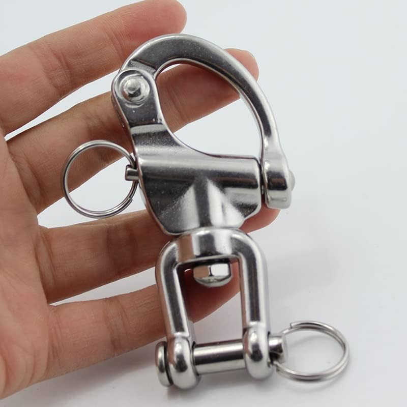 Swivel Eye Bolt Snaps Hook 70mm/ 87mm/ 128mm Single Ended Snaps Clips Marine 316 Stainless Steel Clips For Diving/Keychain - (Size: 128mm)