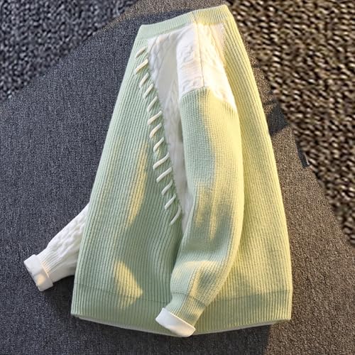 Men Color Patchwork Oversized Sweater Knit Jumper Pullover Unisex Long Sleeve Casual Sweaters Knitwear Pullovers4