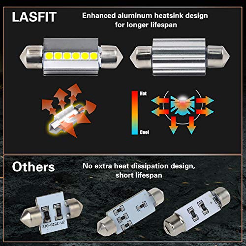 Image of LASFIT 36MM LED Bulb Festoon 6418 6411 DE3423 LED Use for Dome Map Door Interior Door Trunk Glove Box Lights 6000K White Light(2pcs)